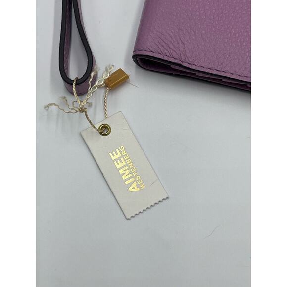 AIMEE‎ KESTENBERG Lavender Purple Leather 4 x 7.5 Slim Wristlet Wallet New - Picture 2 of 12